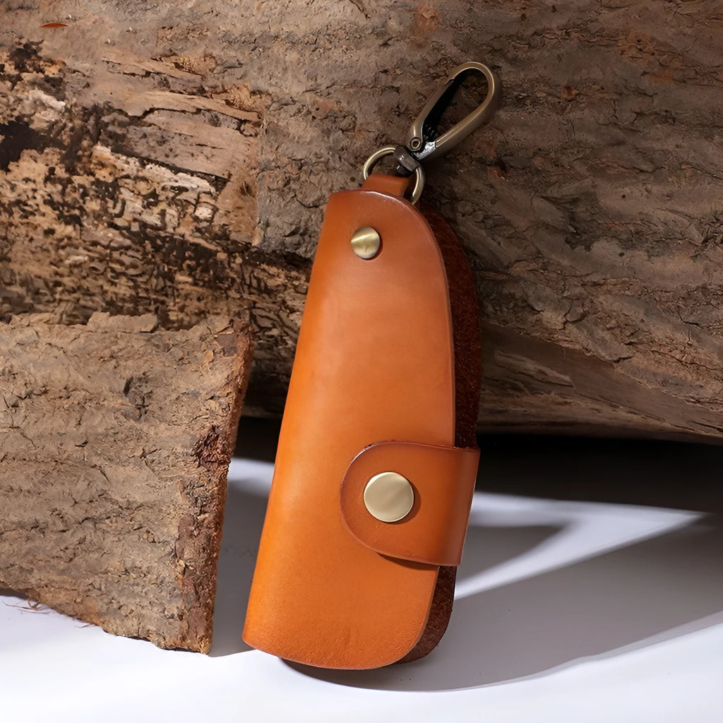 Genuine leather handmade key storage bag in four colour options for car and door keys