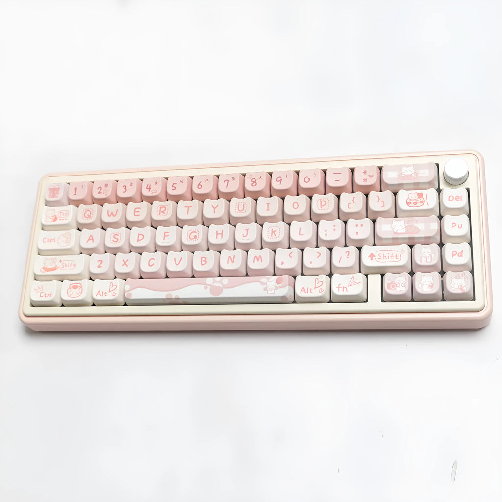 Full set PBT sublimation key caps for mechanical keyboards showing over 98 keys