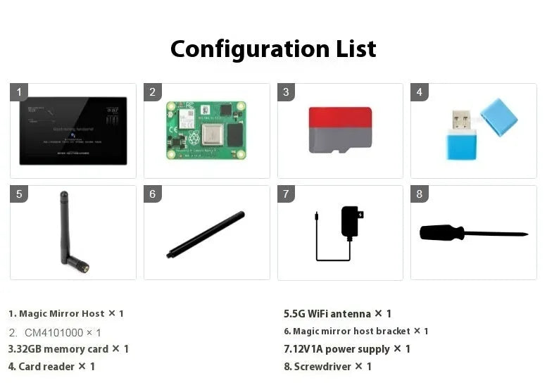 13.3-inch integrated computer touch display with Raspberry Pi CM4 for magic mirror and voice assistant projects