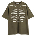 Black loose fit cotton t-shirt featuring a large skull and letter graphic print on the front.