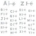 Brass gold plated alphabet letter earrings showing English characters from A to Z options