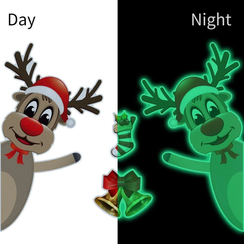 Christmas elk bell magnetic bumper stickers with reflective luminous properties in YFC002 colour