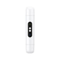 Portable electric hair removal device in white or pink with USB charging cable