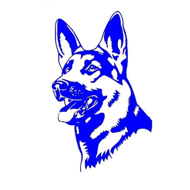 Reflective Alsace Shepherd dog bumper sticker measuring 13cm by 8cm in multiple colour options