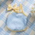 Small dog vest with heart texture and bow suspenders in elastic fabric for dogs 0.50kg to 10.00kg