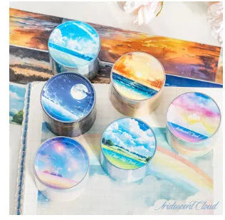 Japanese paper washi tape roll with sky theme patterns measuring 30mm wide