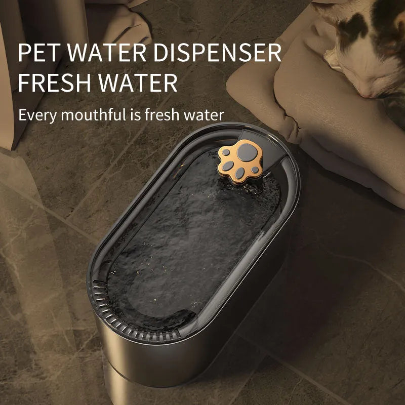 3L capacity pet water fountain with LED light indicator and triple filtration system