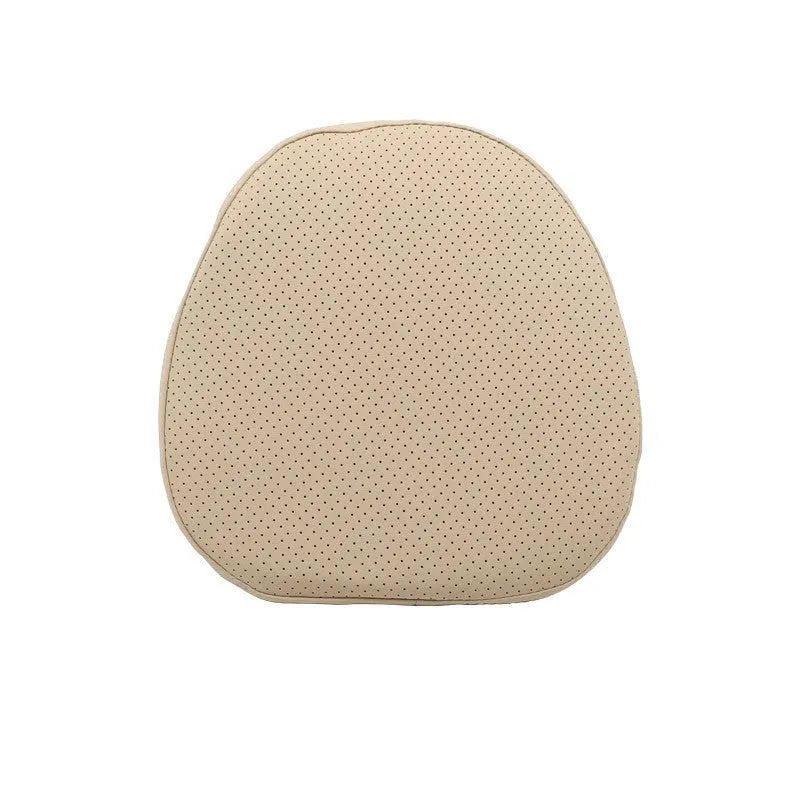 Minimalist style car headrest neck pillow and lumbar support cushion set in brown colour option.
