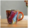 Resin mineral crystal coffee mug with handle showing 3D crystal appearance