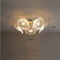 Modern creative flower ceiling pendant lamp with white floral shades and multiple light colour options