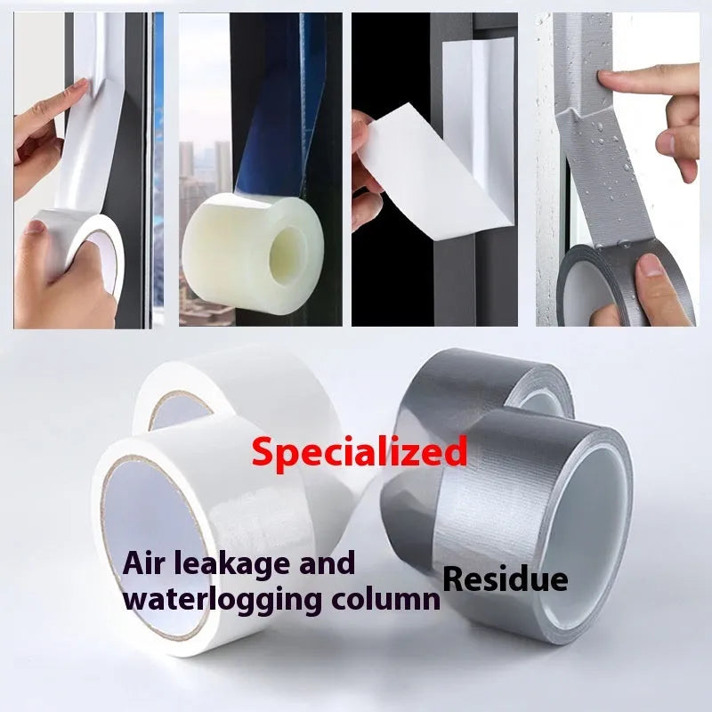 High adhesion windproof sealing tape for window and door draught proofing in silver grey, white and transparent colours