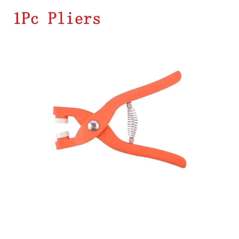 Stainless steel five-claw no-sew buttons for children's clothing with application pliers tool