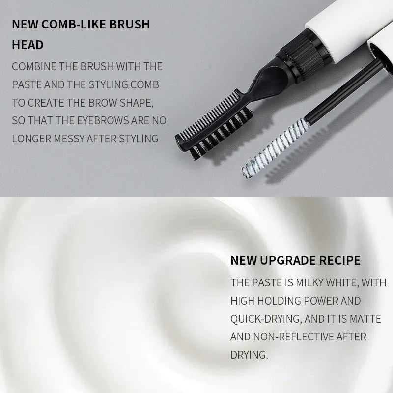 Eyebrow glue kit with brush applicator for shaping natural wild eyebrows
