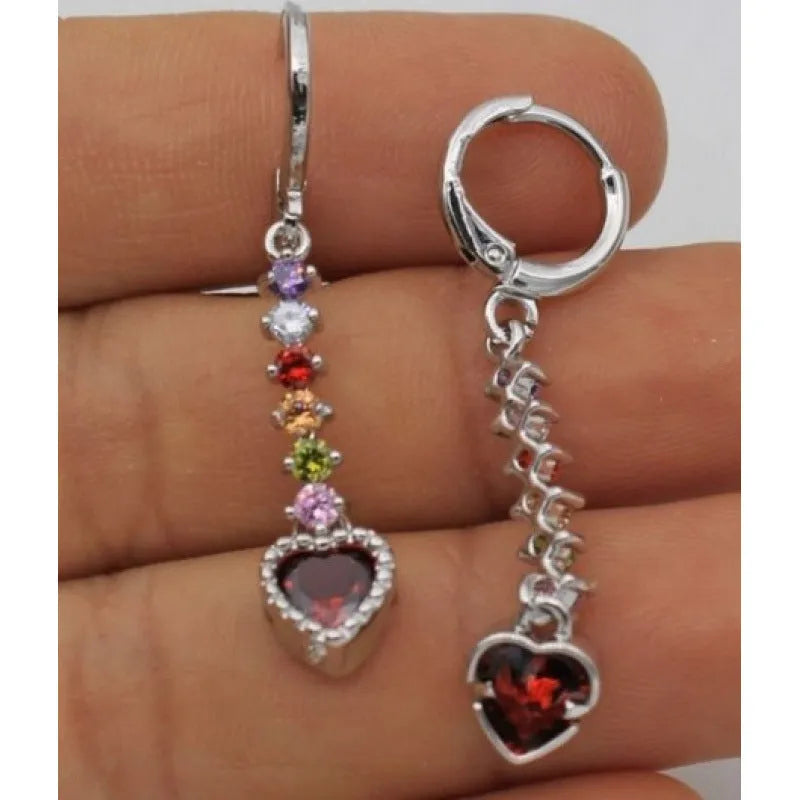 Women's heart-shaped alloy earrings with gold and silver electroplated colour options