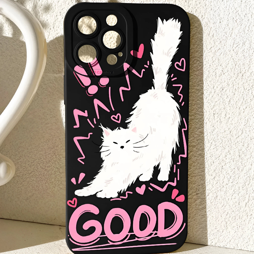 Cartoon cute animal printed TPU anti-drop phone case for iPhone 15, showing Flower Panda design on a white iPhone