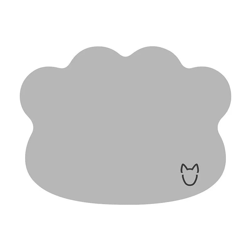 Ice silk dog cooling mat on a wooden floor, showing its rectangular shape and non-slip base, available in dark gray, green, light gray, and rice colours.