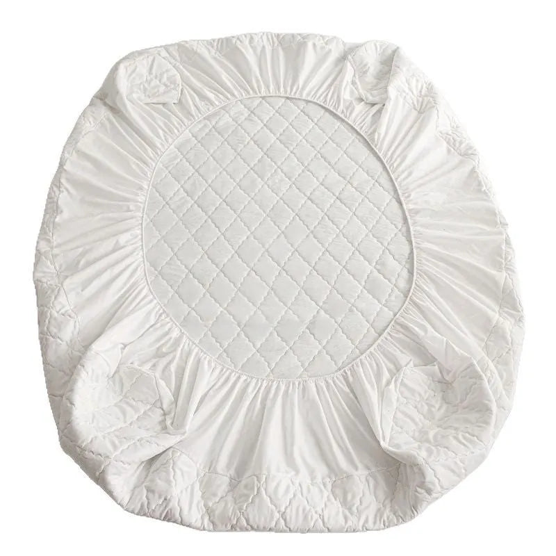 Diamond lattice quilted waterproof mattress protector set in bamboo fibre with fitted sheet and pillowcases