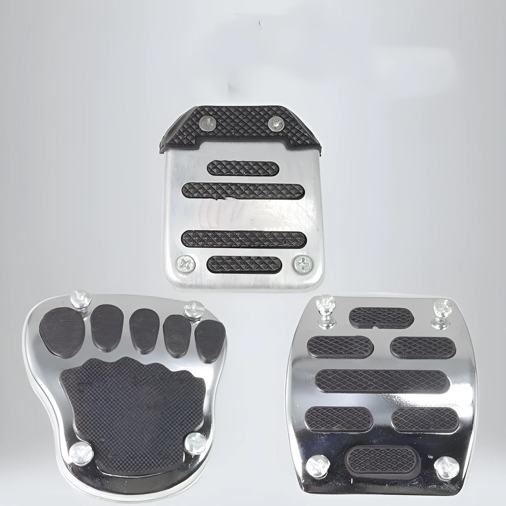 Metal motorcycle brake pedal skid plate accessory for foot protection