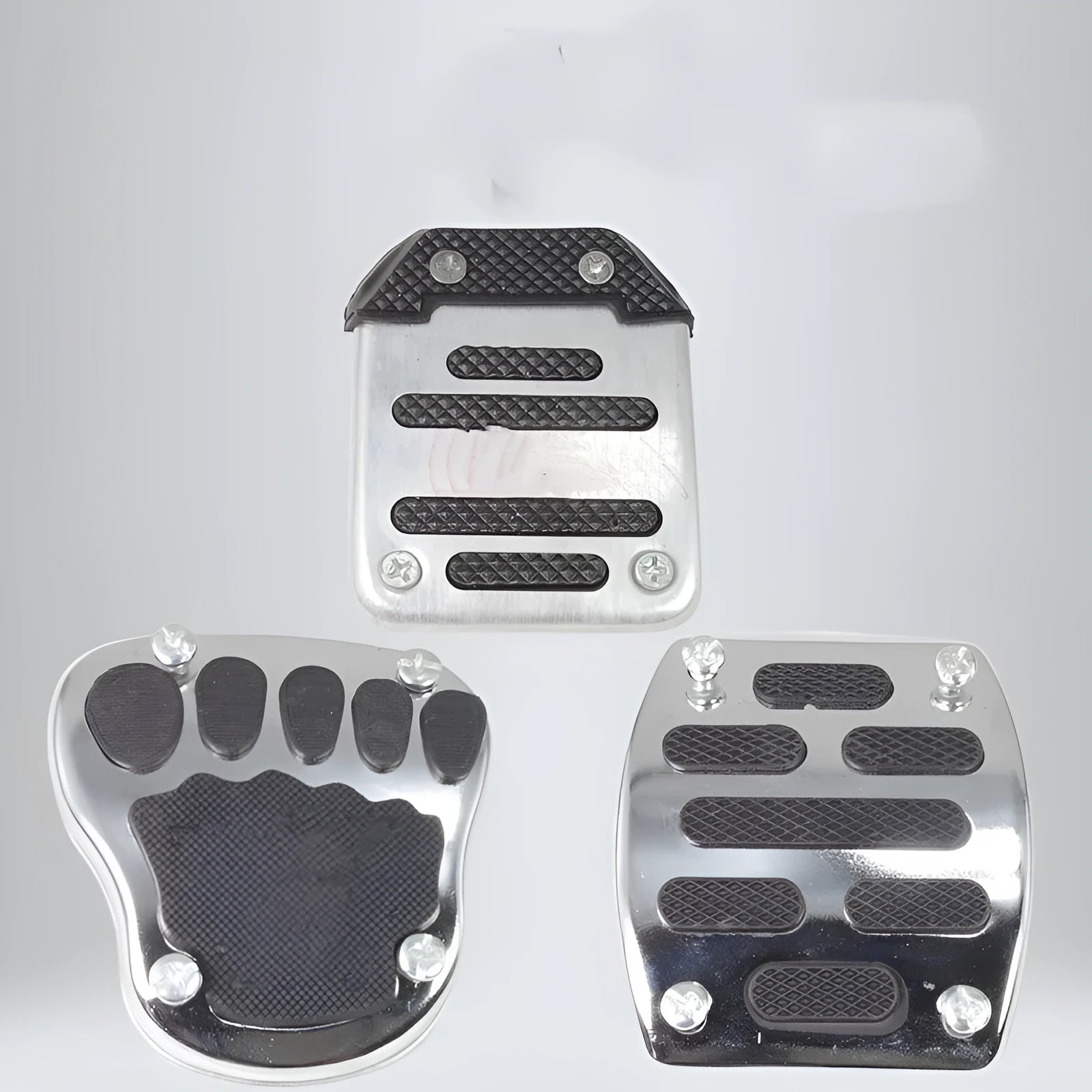 Metal motorcycle brake pedal skid plate accessory for foot protection