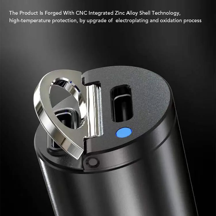 Mini black car cigarette lighter charger with PD QC 30W fast charging