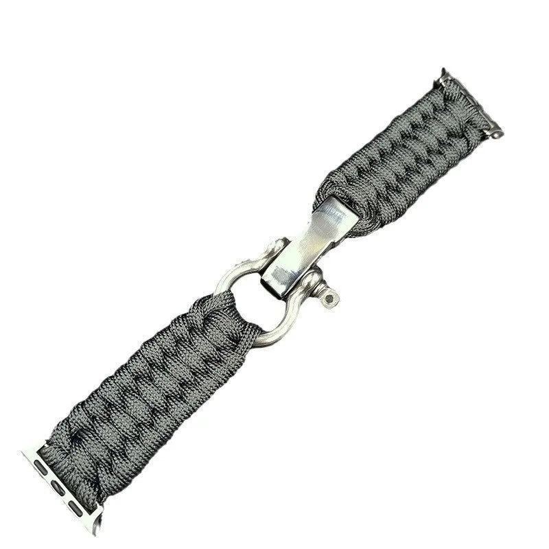 Nylon Apple Watch Strap with Woven Steel Buckle – Compatible with 38/40/42/44/45/49mm – Unisex Sports Band in Multiple Camouflage and Solid Colours – Black, Blue, Green, Red, Rainbow Options Available Including Connector Pieces