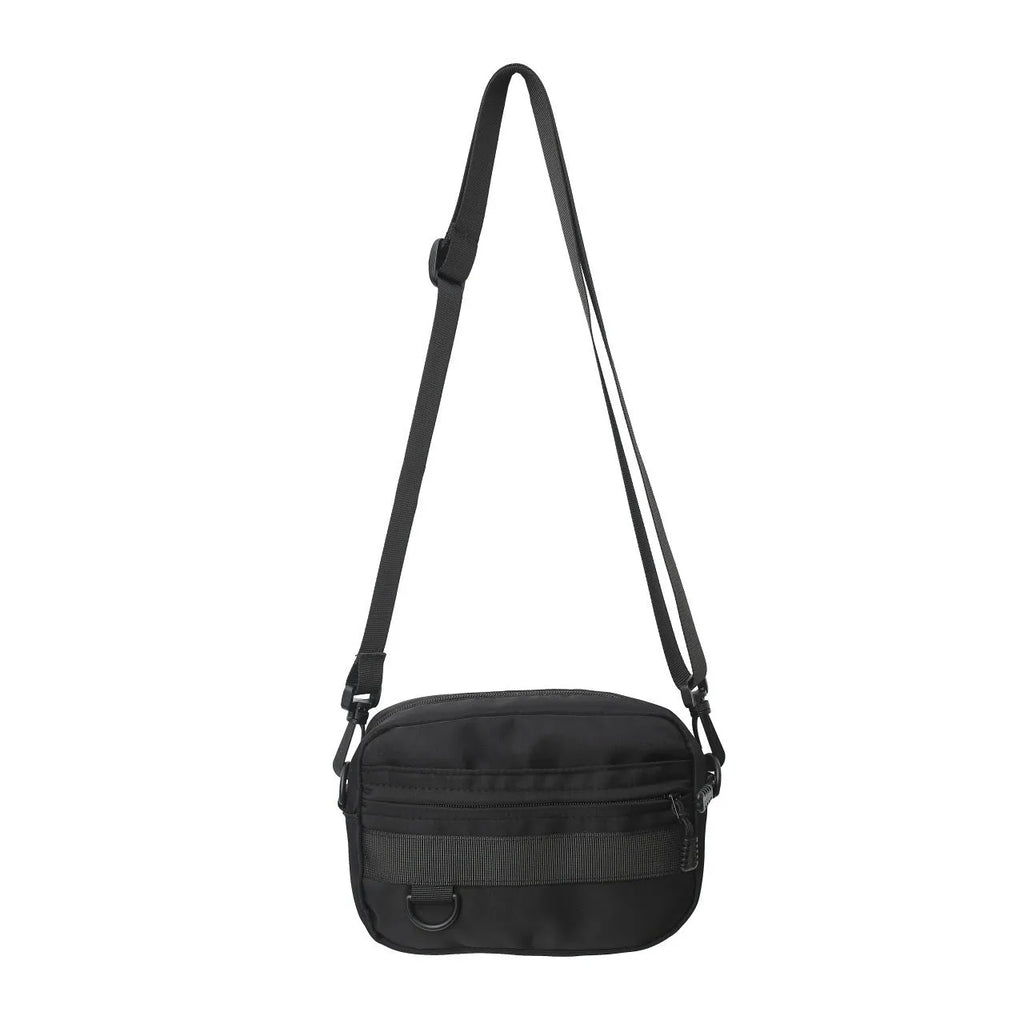 Men's nylon crossbody messenger bag in black blue green or white colours 22cm length