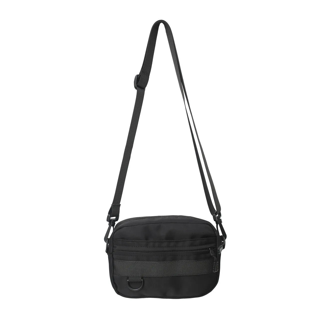 Men's nylon crossbody messenger bag in black blue green or white colours 22cm length