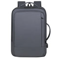 Men's large capacity waterproof Oxford cloth backpack in black with curved shoulder strap
