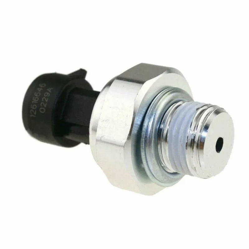 GM oil pressure sensor for Buick and Chevrolet vehicles with part numbers visible