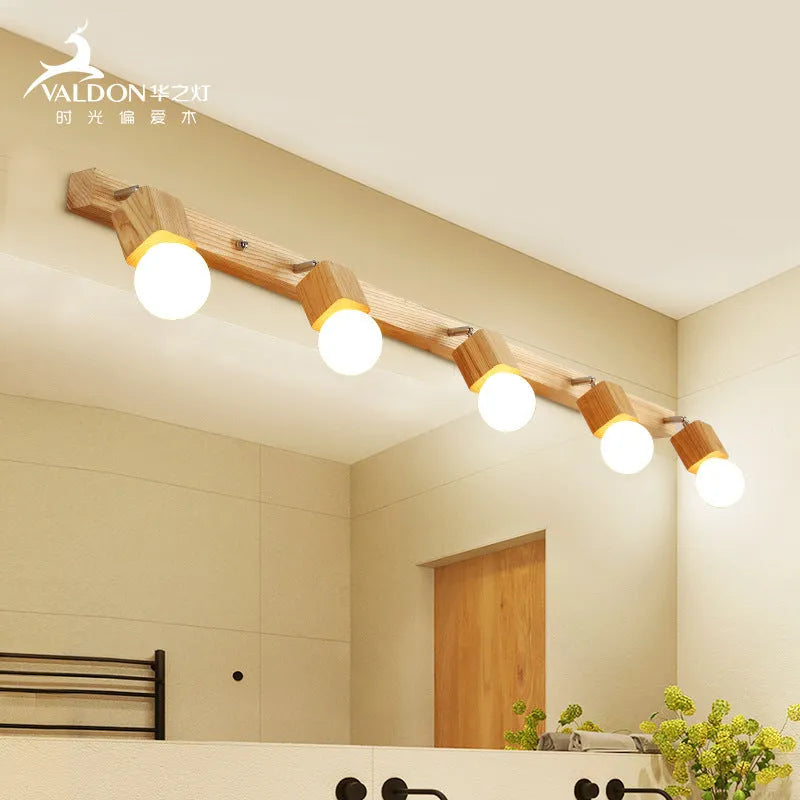 24cm single-head mirror cabinet LED wall lamp on a white wall