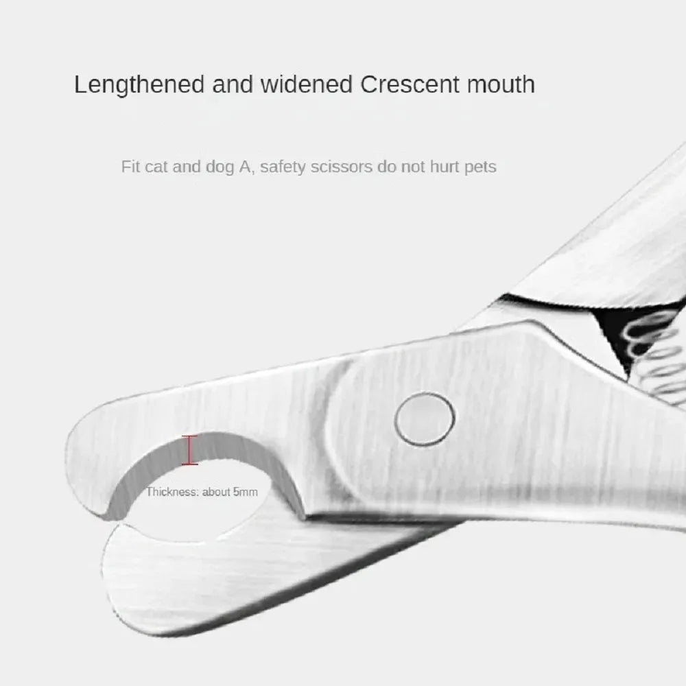 Professional silver stainless steel pet nail clipper with safety guard for dog and cat grooming