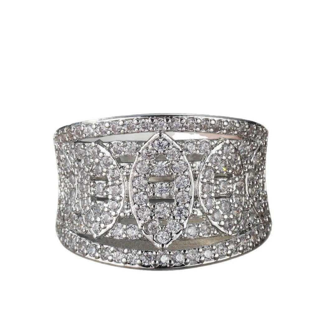 Fashion personalised zircon micro setting ring in alloy for women, picture colour