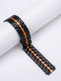 Stainless steel watch strap for Samsung Galaxy Watch in silver and black colour options.