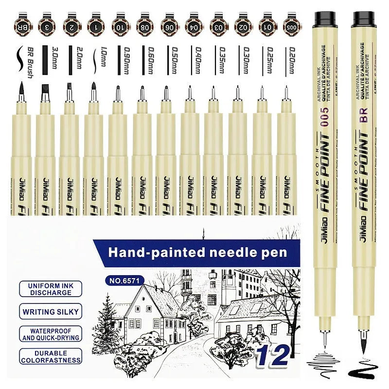 Needle drawing pen with syringe cartoon design, 133mm plastic body for art and writing