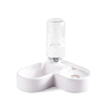 White indoor pet water fountain with food-grade silicone top, 2.4L capacity.