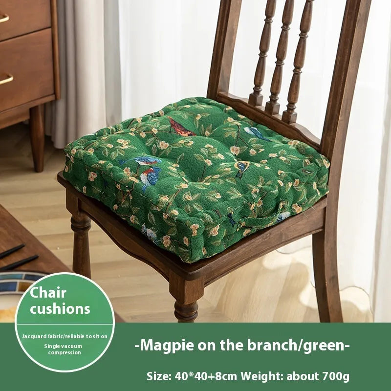 American floral pattern dining chair cushion 40x40x8cm thick with PP cotton filling