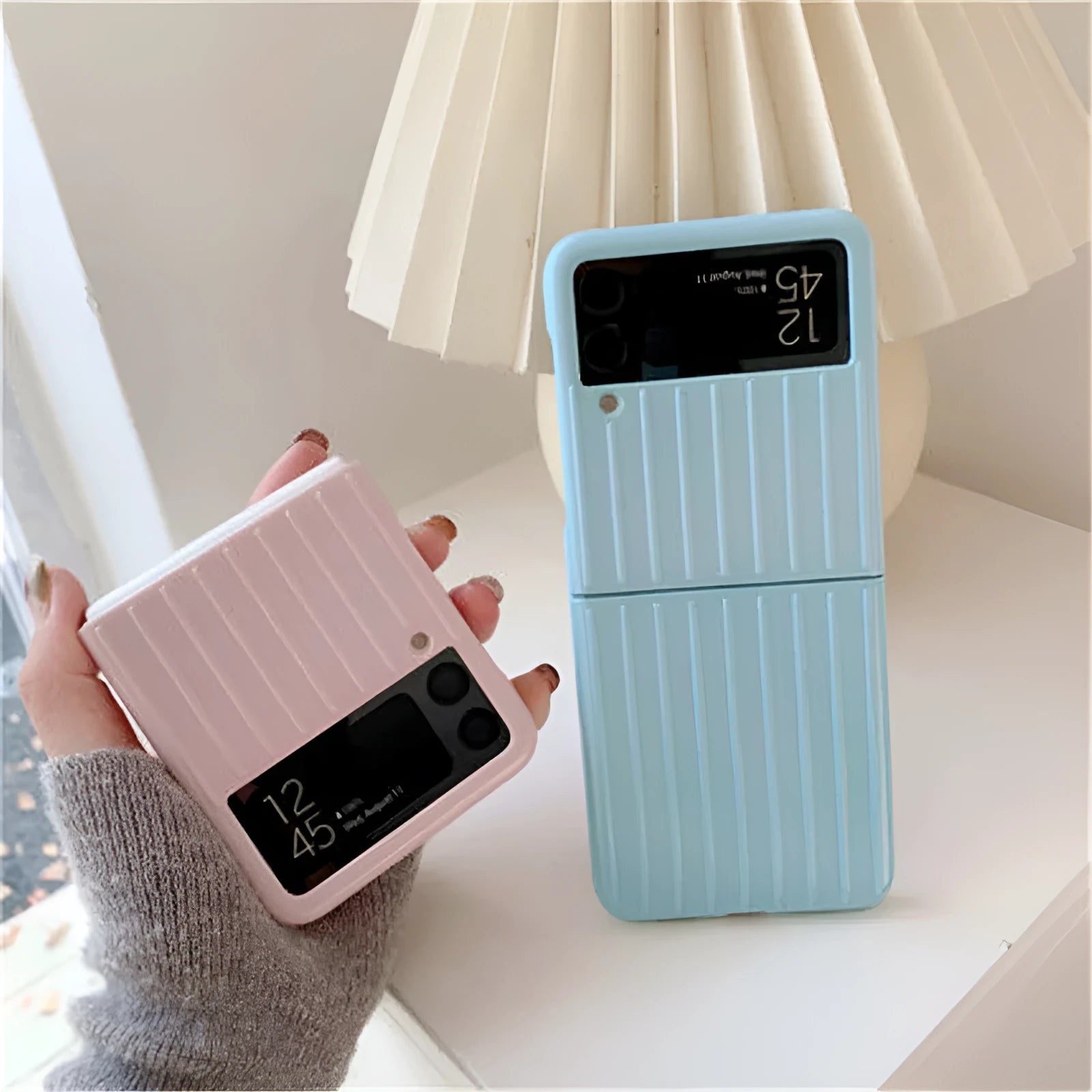 Samsung Z Flip3 ultra-thin flip mobile phone case in PC material showing colour options