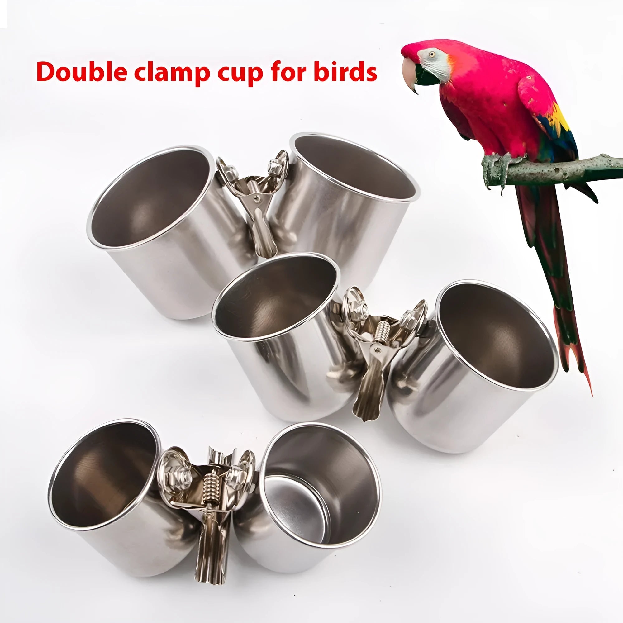 Stainless steel outdoor bird feeder cage food container