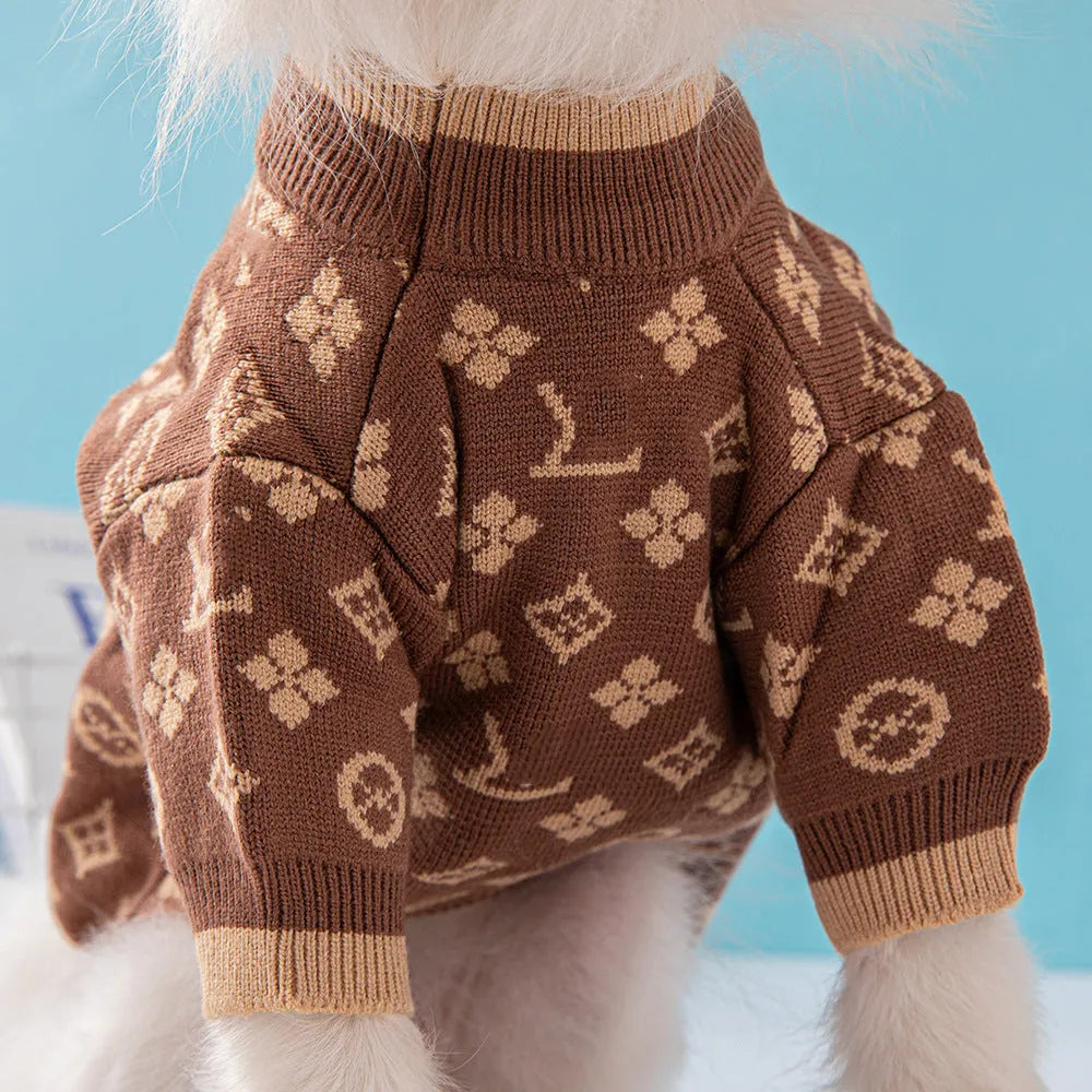 Wool dog sweater in European American style for autumn and winter warmth