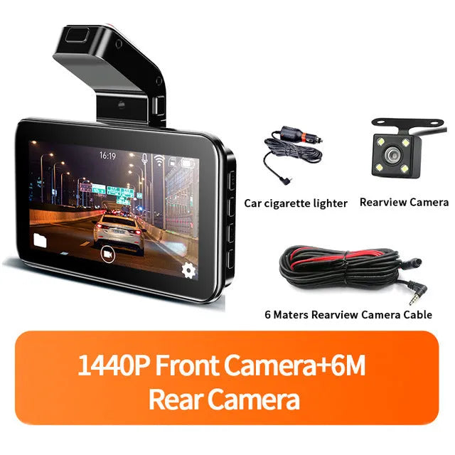3-inch HD car DVR dashboard camera with dual lens for front and rear recording