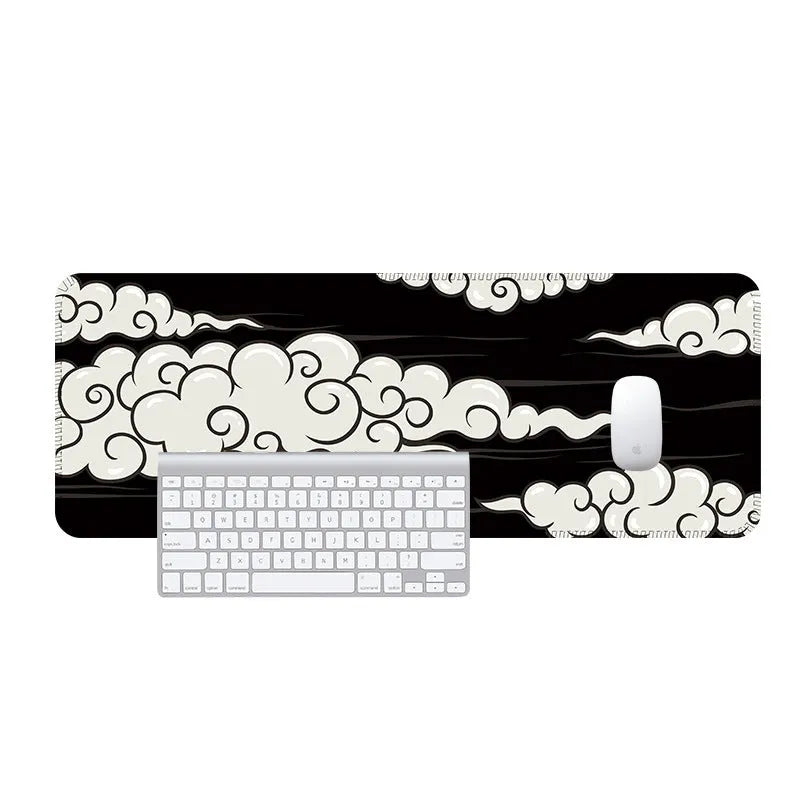 Cloud mouse pad with Japanese-style simple pattern on natural rubber non-slip base