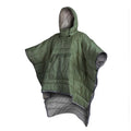 Adult-sized outdoor wearable sleeping bag cloak in Army Green colour showing convertible design