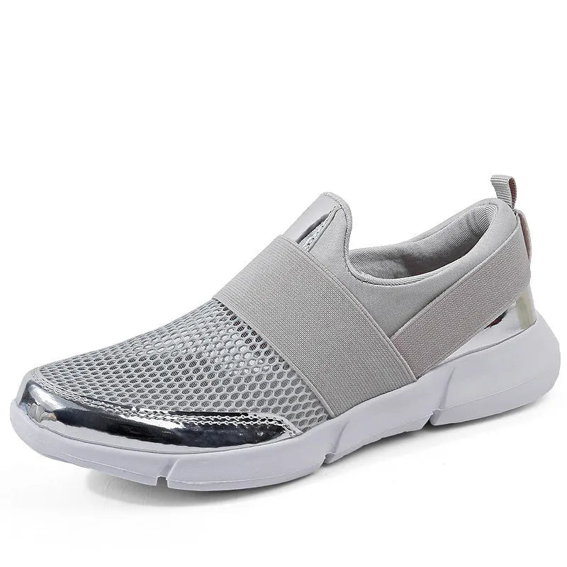 Women's low-top mesh sneakers in blue, black, and grey colours with PU midsole