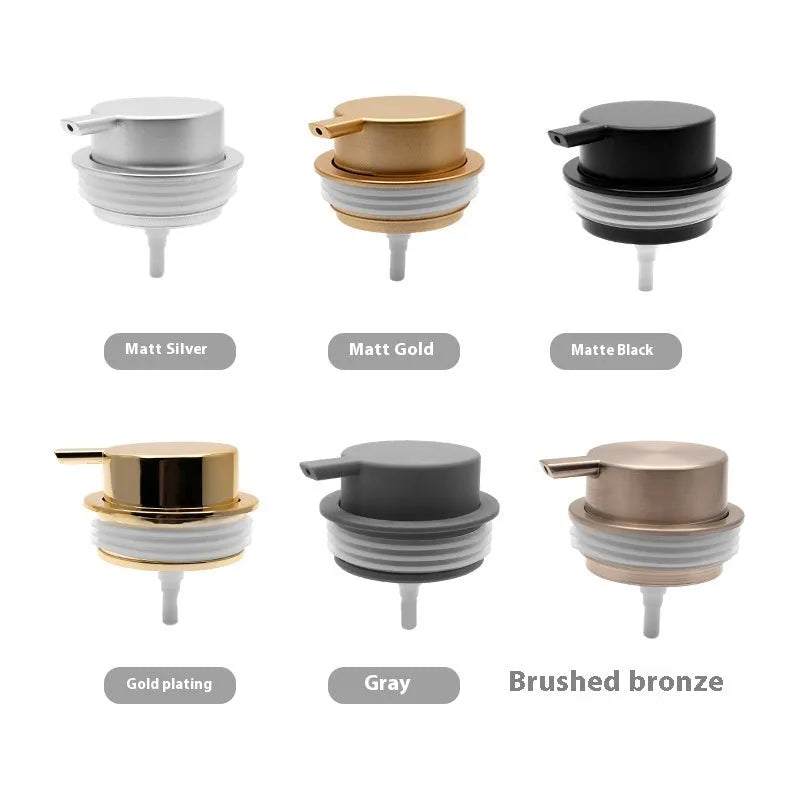 ABS plastic foam pump dispenser with large push head for facial cleansers in metallic finishes
