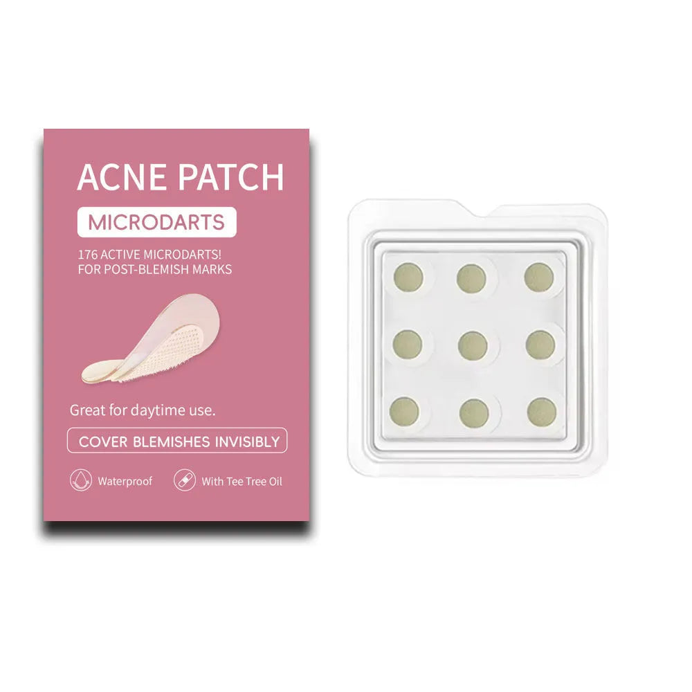 Box containing 9 acne patches for desalting pimples and closed comedones