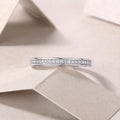 The Plucked Star moissanite wedding ring set in S925 silver with platinum plating, available in multiple colours