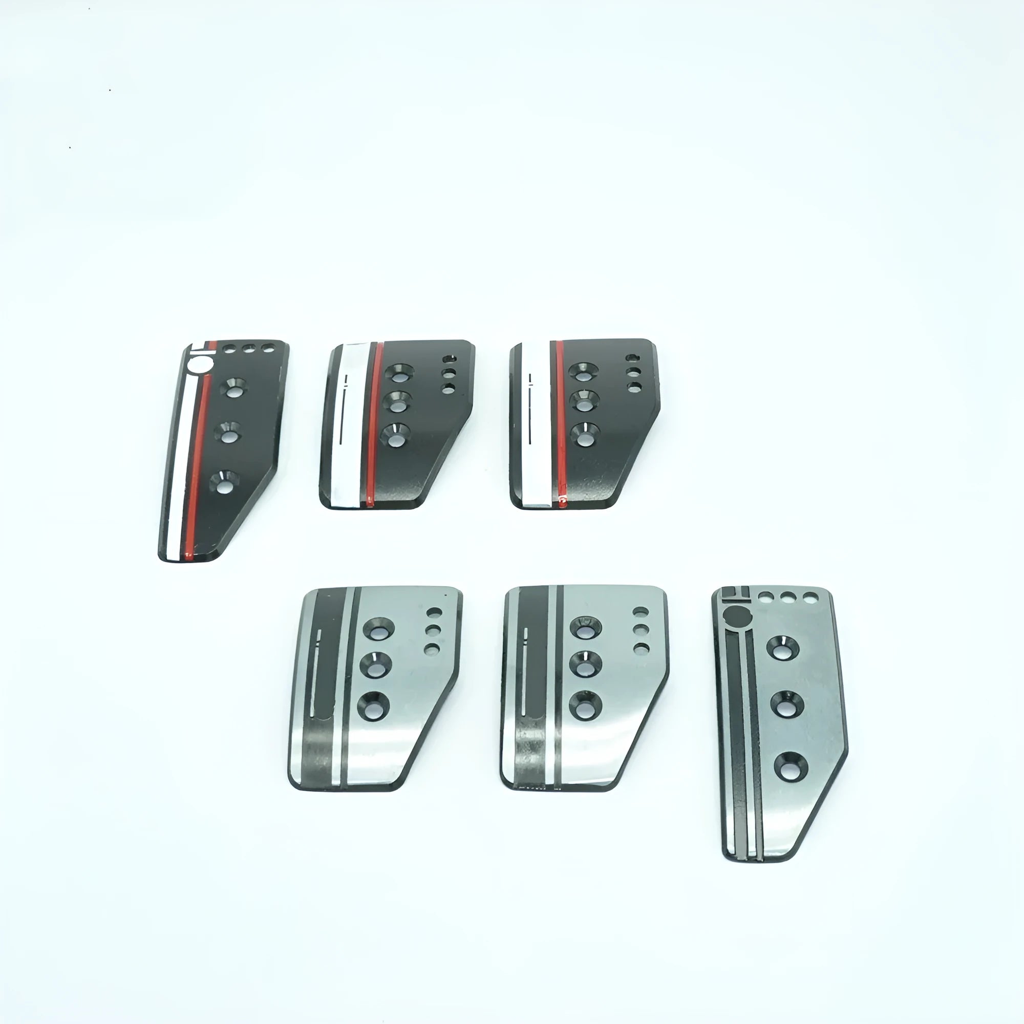 Aluminium alloy manual transmission car pedal set with brake, accelerator and clutch pedals