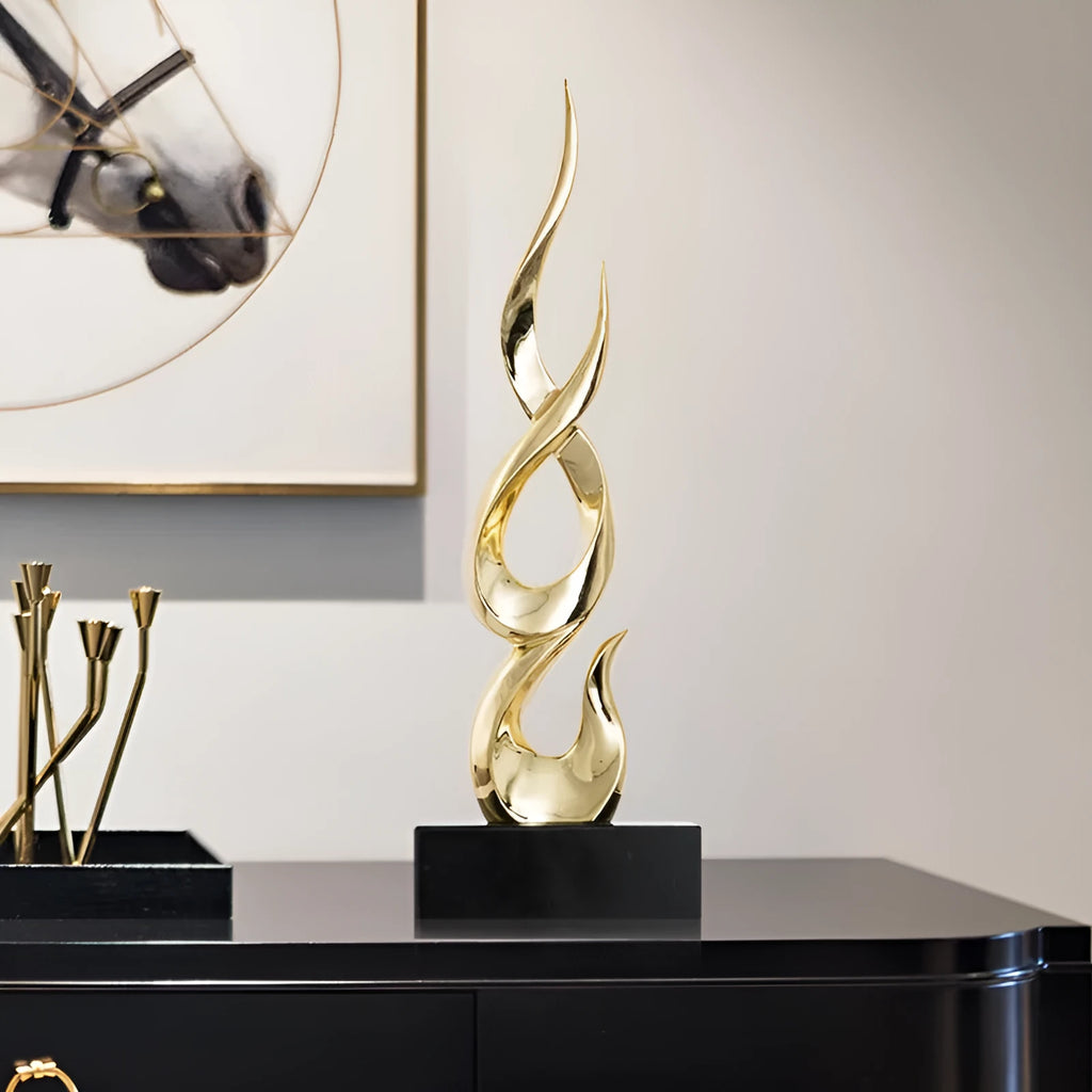 Plastic resin high-rise festival decoration in bright gold colour with modern minimalist design