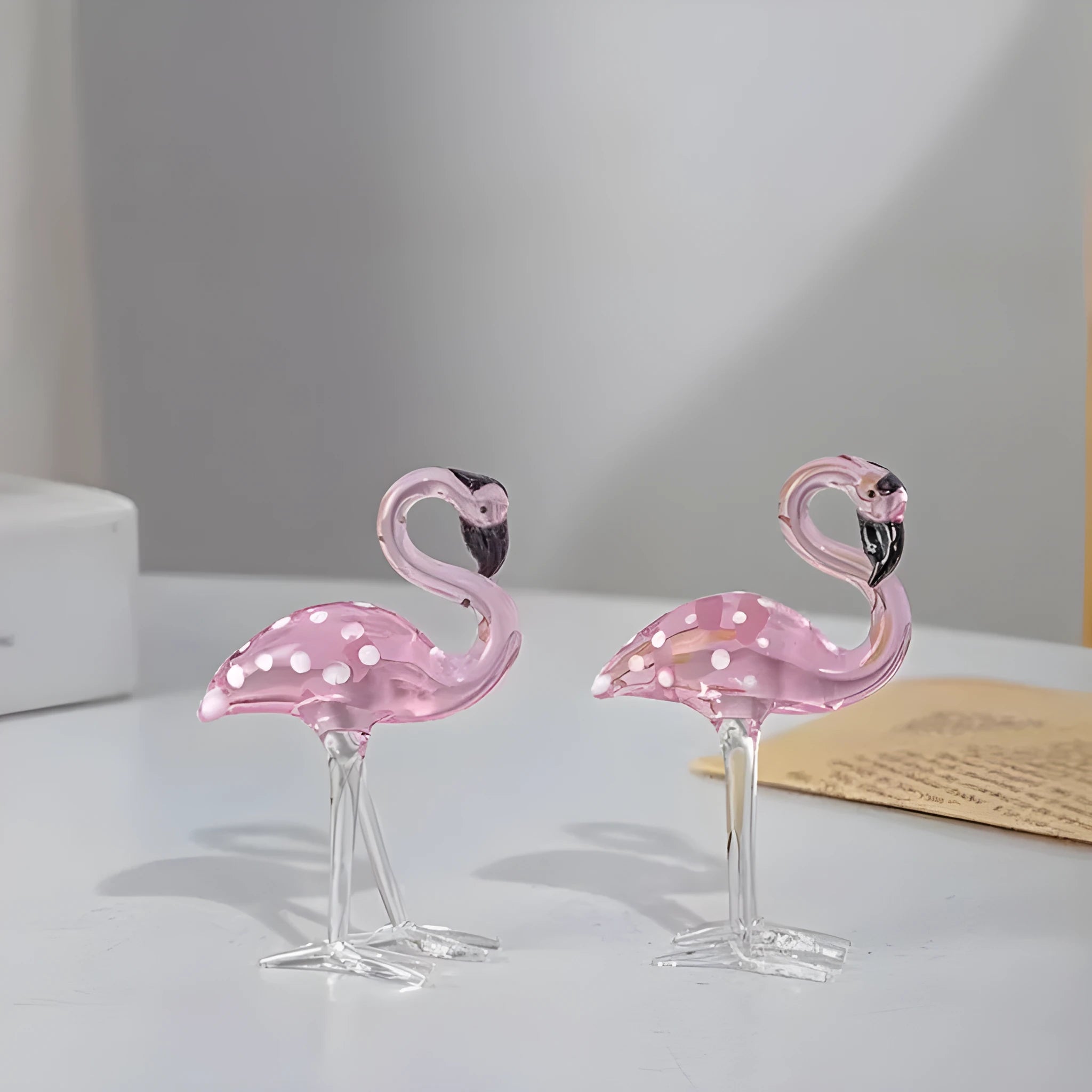 Pink crystal flamingo decorative ornament with modern style for home and gift use