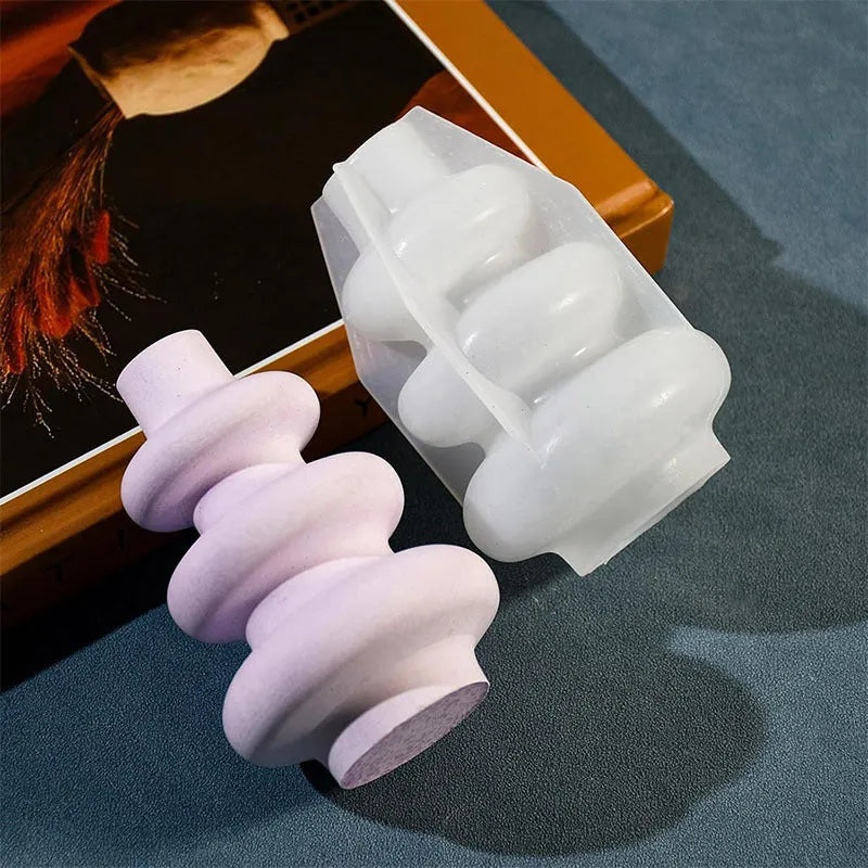 Three layer circular vase ornaments silicone baking mould in modern simplicity style